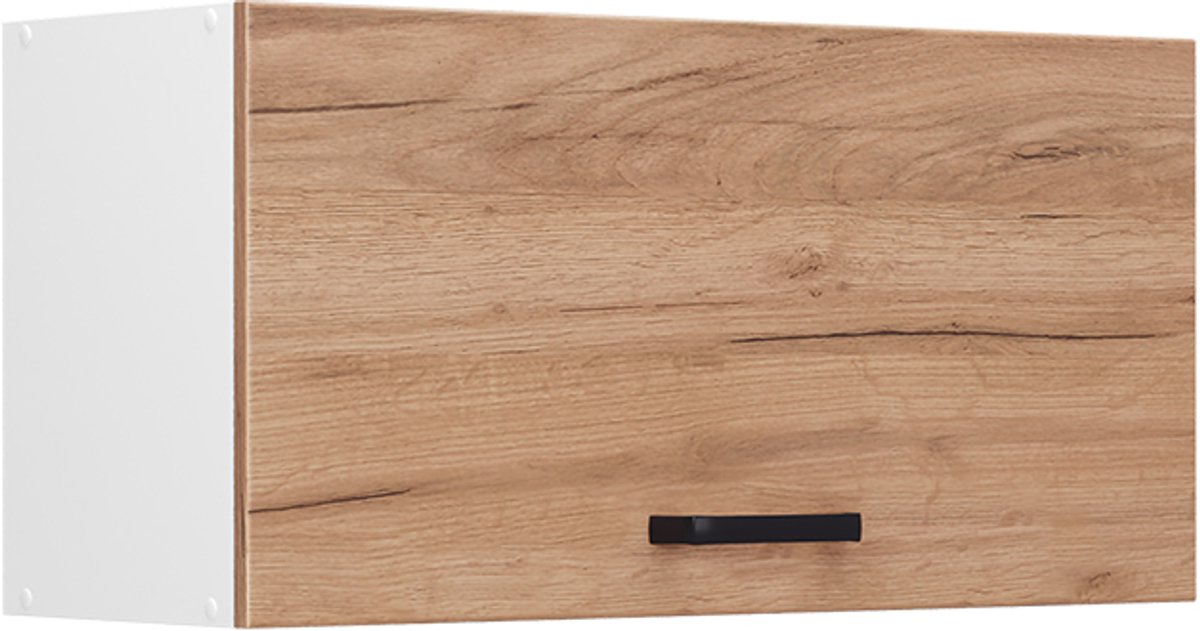 Vicco Hangkast R-Line, Goudkleurig Eiken/Wit, 80 cm Plat