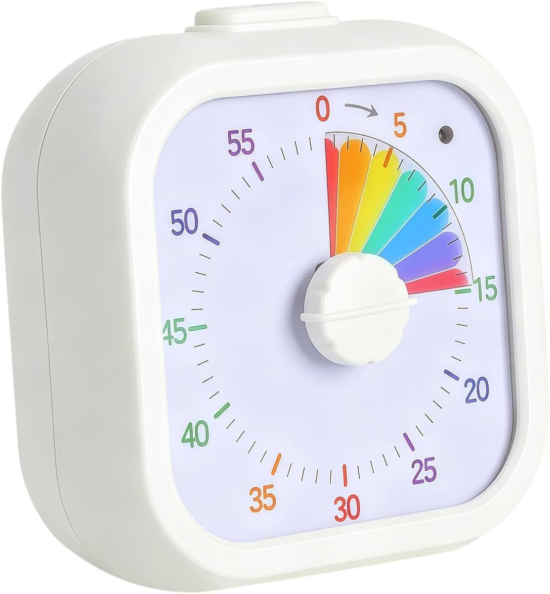 Visuele Countdown Timer voor Kinderen en Volwassenen, 60 Minuten, Regenboogpatroon, Tijdmanagement Tool voor Keuken, Kantoor en Klaslokaal, Met Pauzefunctie en Gebruiksvriendelijk Ontwerp