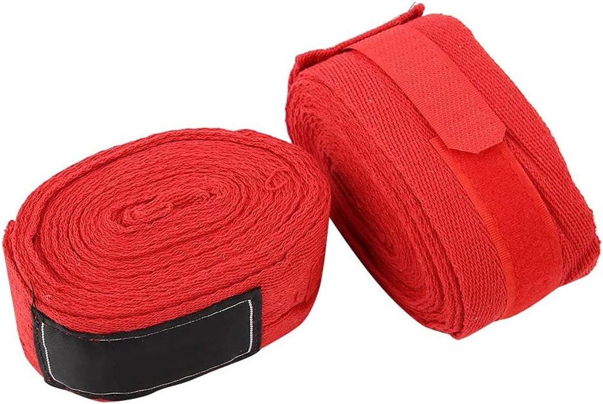 Bokshandschoenen Bandages - Hand Wraps - Sport Training - Ademend Katoen - 40 x 5 cm - Rood
