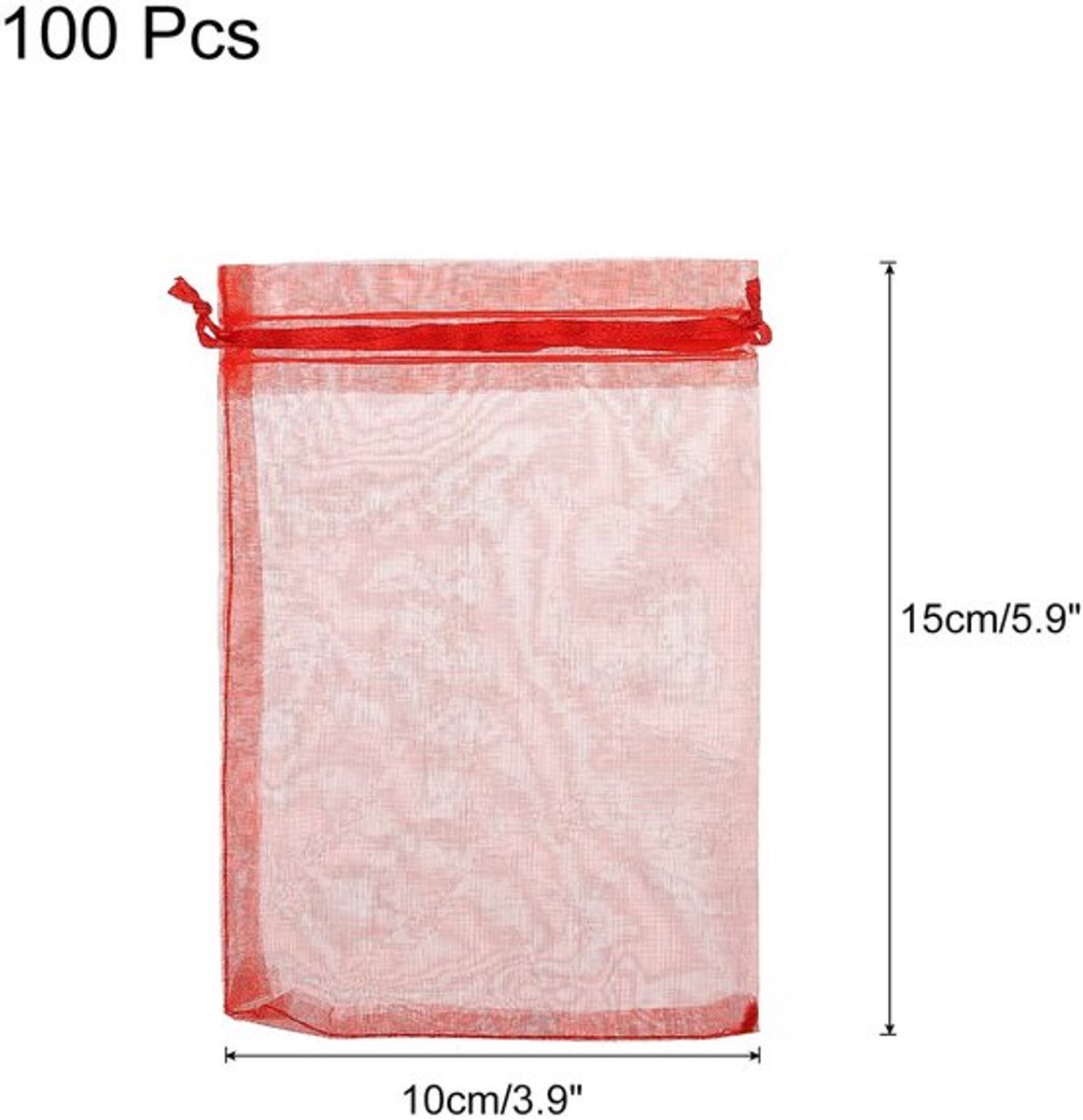 Organza zakjes 100 stuks - Doorzichtige netzakjes - Trekkoord - Geschenktas - Sieraden - Bruiloft - Feest - Geschenkzakjes