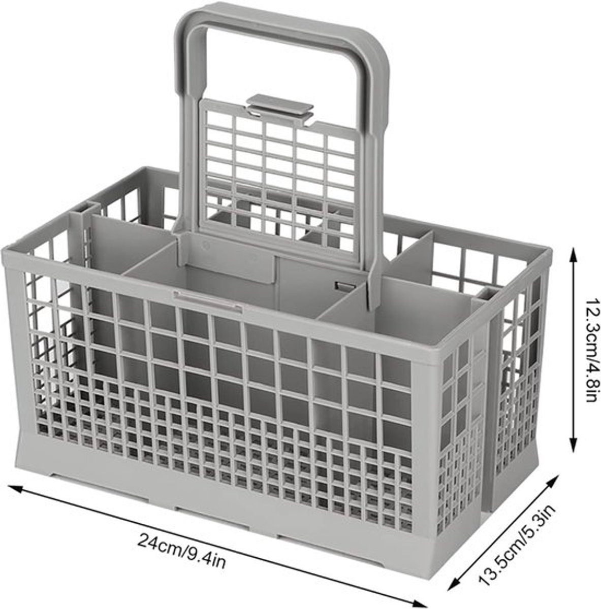 SnelShoppen - Universele Vaatwasser Bakje, Multifunctionele Bestekhouder met Handvat, Duurzaam ABS, 240x135x123 mm, Keuken Accessoire voor Vaatwasser
