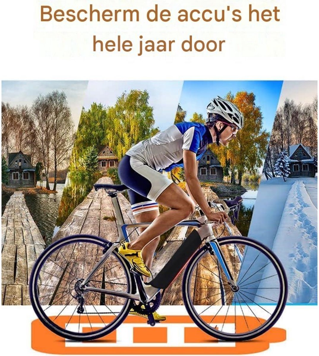 GELLDG Fietshoezen - Winterbescherming - Water- en stofdicht - Geschikt voor Elektrische Fiets Batterij - 53x37cm - Stoffen Hoes voor Integrale Batterij tegen Kou en Vuil