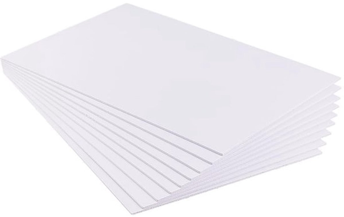 A4 PVC-Schuimplaat 8 Vellen 2 mm Wit voor Creatieve Projecten