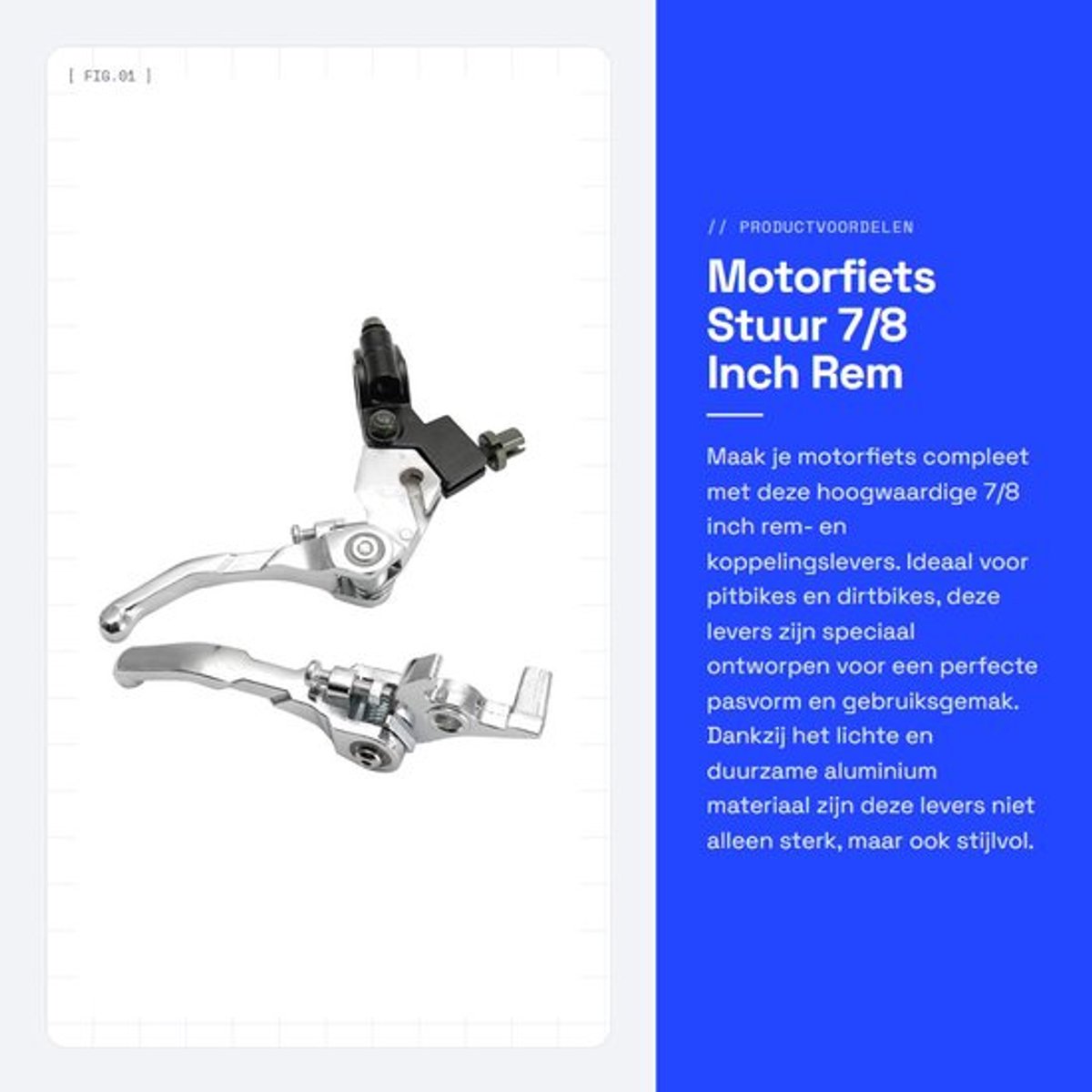 Remhendel Vervangend - Koppelingshendel - Aluminium - Geschikt voor Pitbike 125 - Eenvoudige Installatie - 100% Gloednieuw - Remhendels