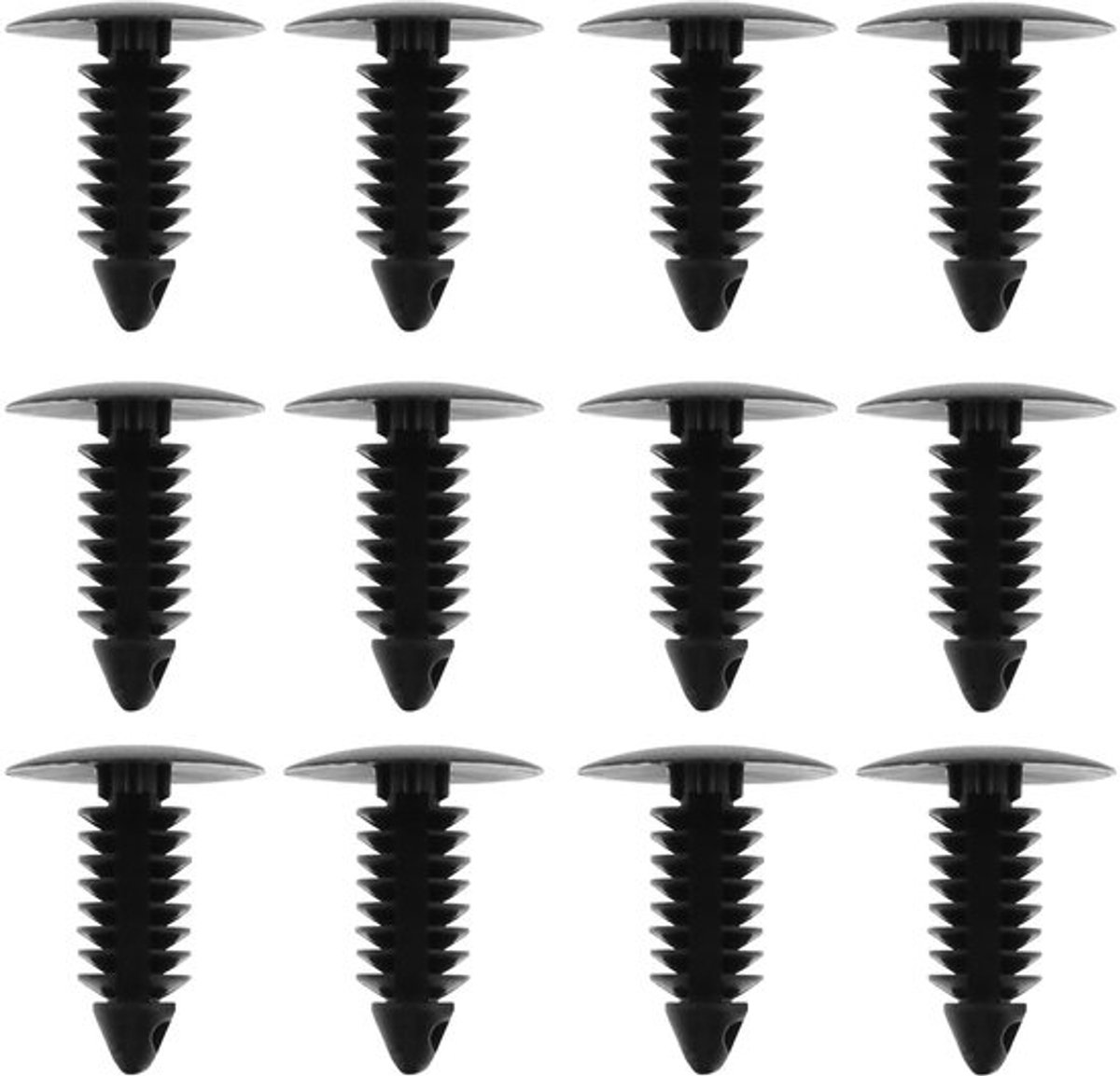 Trim Clips 100 Stuks - Bevestigingsclips Auto - Kunststof - Voor 7,5mm Gat - Hoofd Diameter 17,5mm - Hoogte 22,5mm - Duurzaam