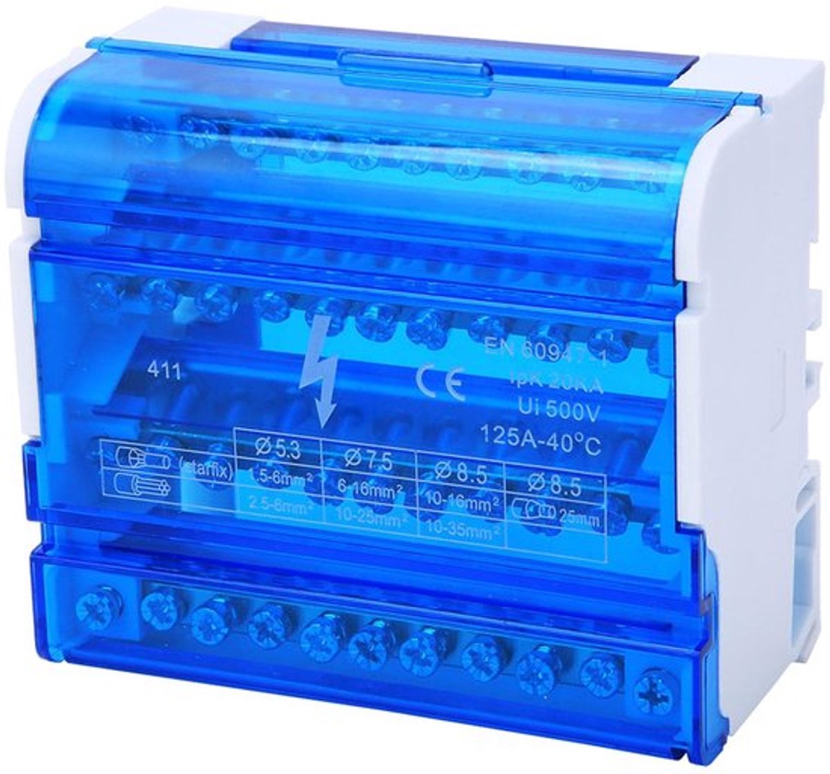 DIN-Rail Klemblokverdeler met Transparant Ontwerp