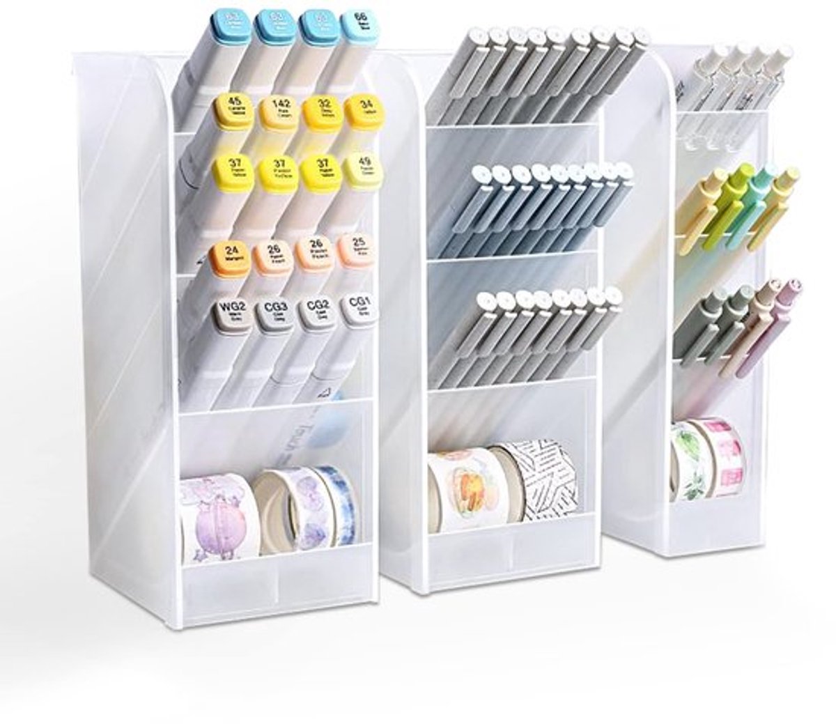 Bureau Organizer - 3-delige Set - Pennenhouder - Multifunctionele Organizer - Bureau Organizer Hout - Sterk en Duurzaam - Bureau-accessoires