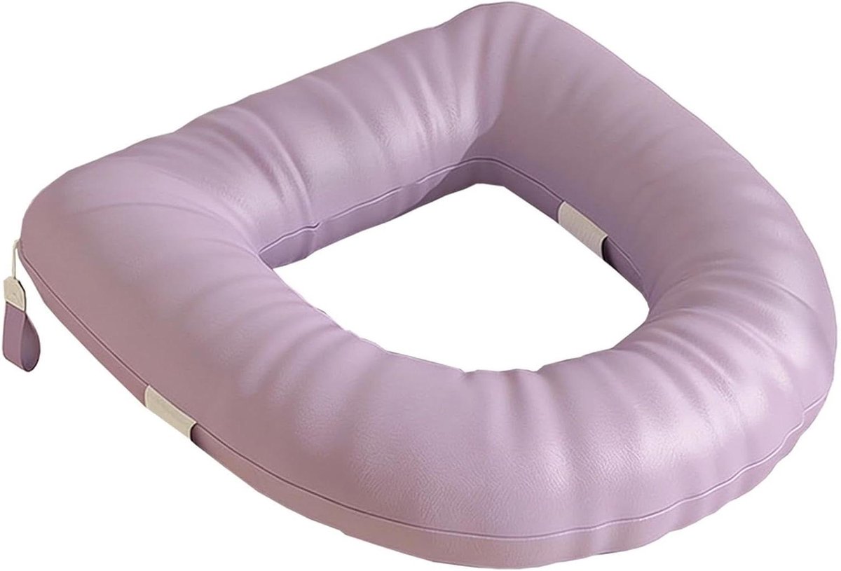 Toiletbril Kussen - Toiletverhoger Hoesje - Extra Comfort Bieden - Waterdicht Kunstleer - Universele Pasvorm - Roze
