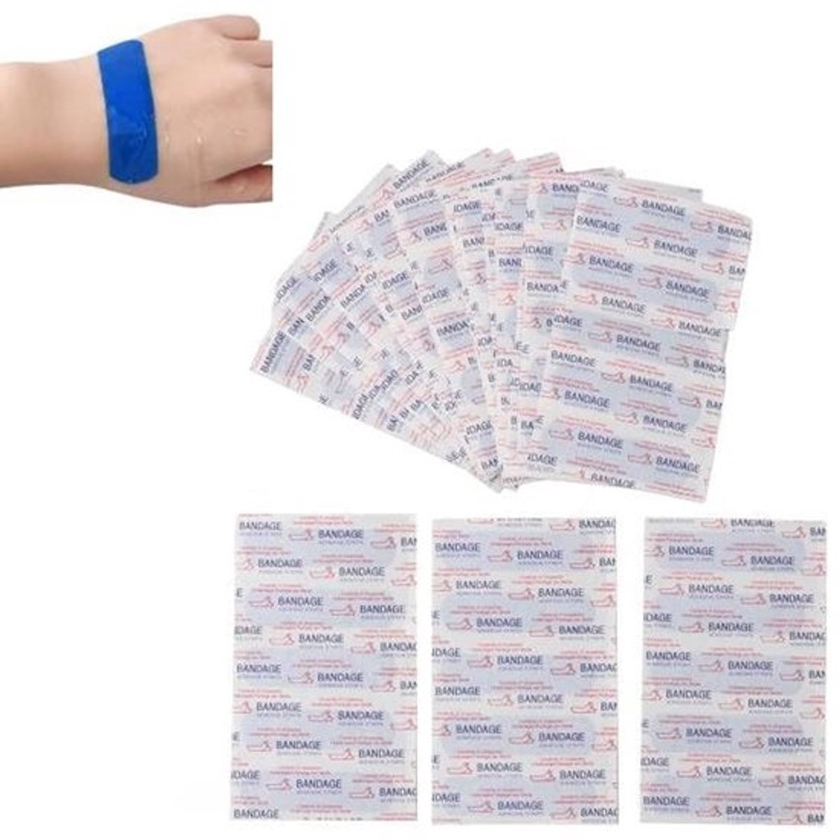 Restauratiepleisters 100 stuks - Detecteerbare stoffen bandages - Waterdicht - Hoge zichtbaarheid - Voor voedingsindustrie - Zelfklevend - Verband