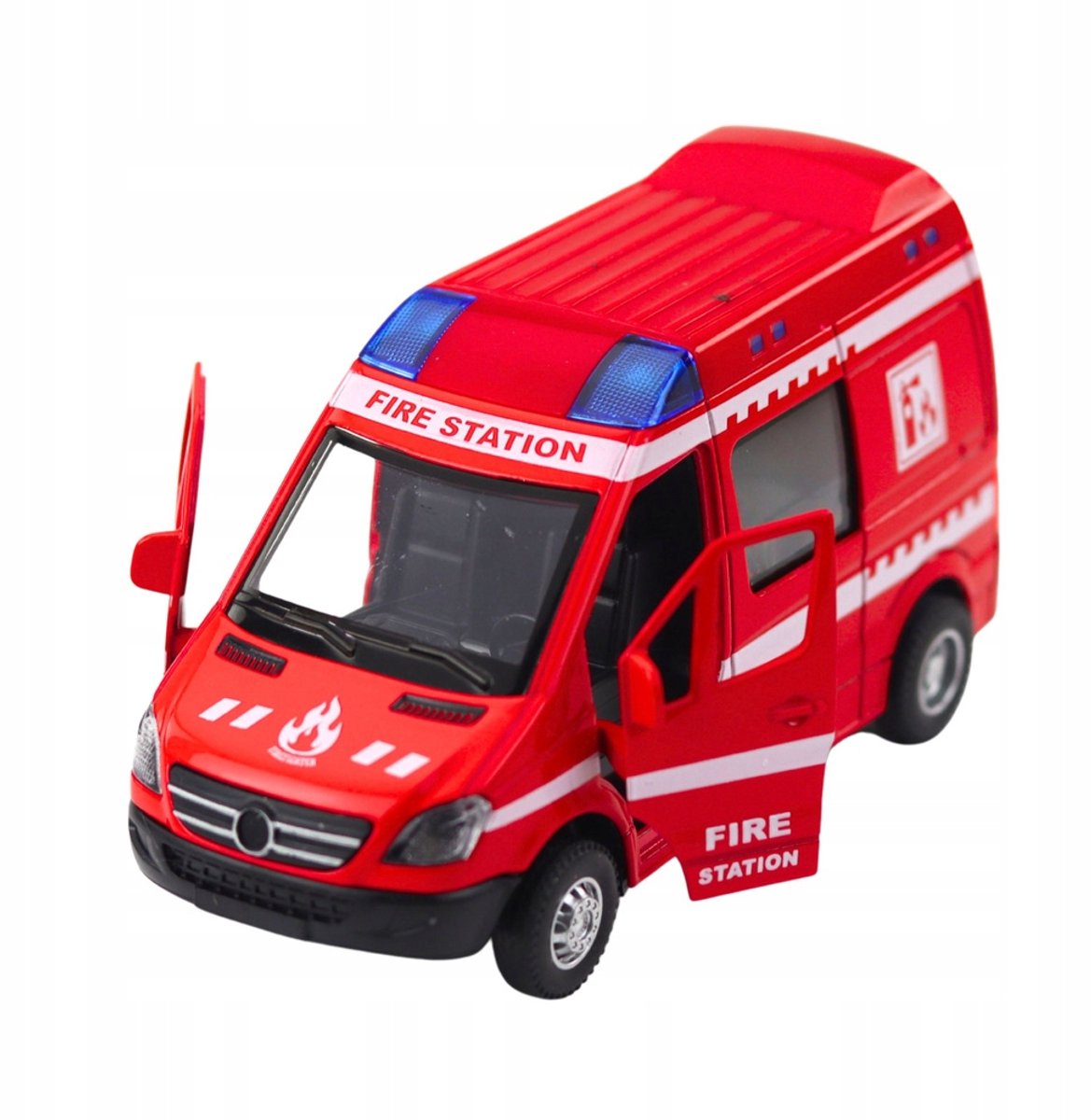 Brandloos Brandweerauto Metaal 1:32 met Licht & Geluid