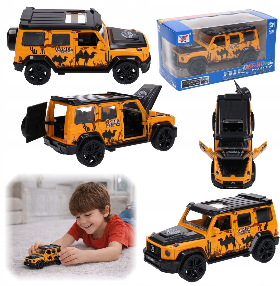 Off-road Terreinwagen Metaal 1:28 Pull-back model - Speelgoed Auto