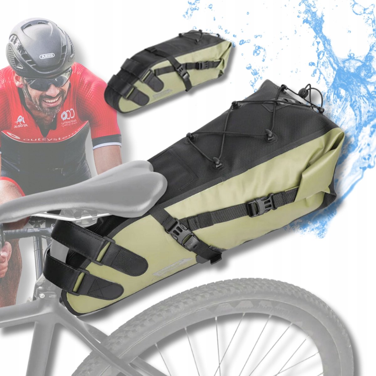 Rhinowalk Fietstas Onder Zadel 10L Waterdicht - Groen