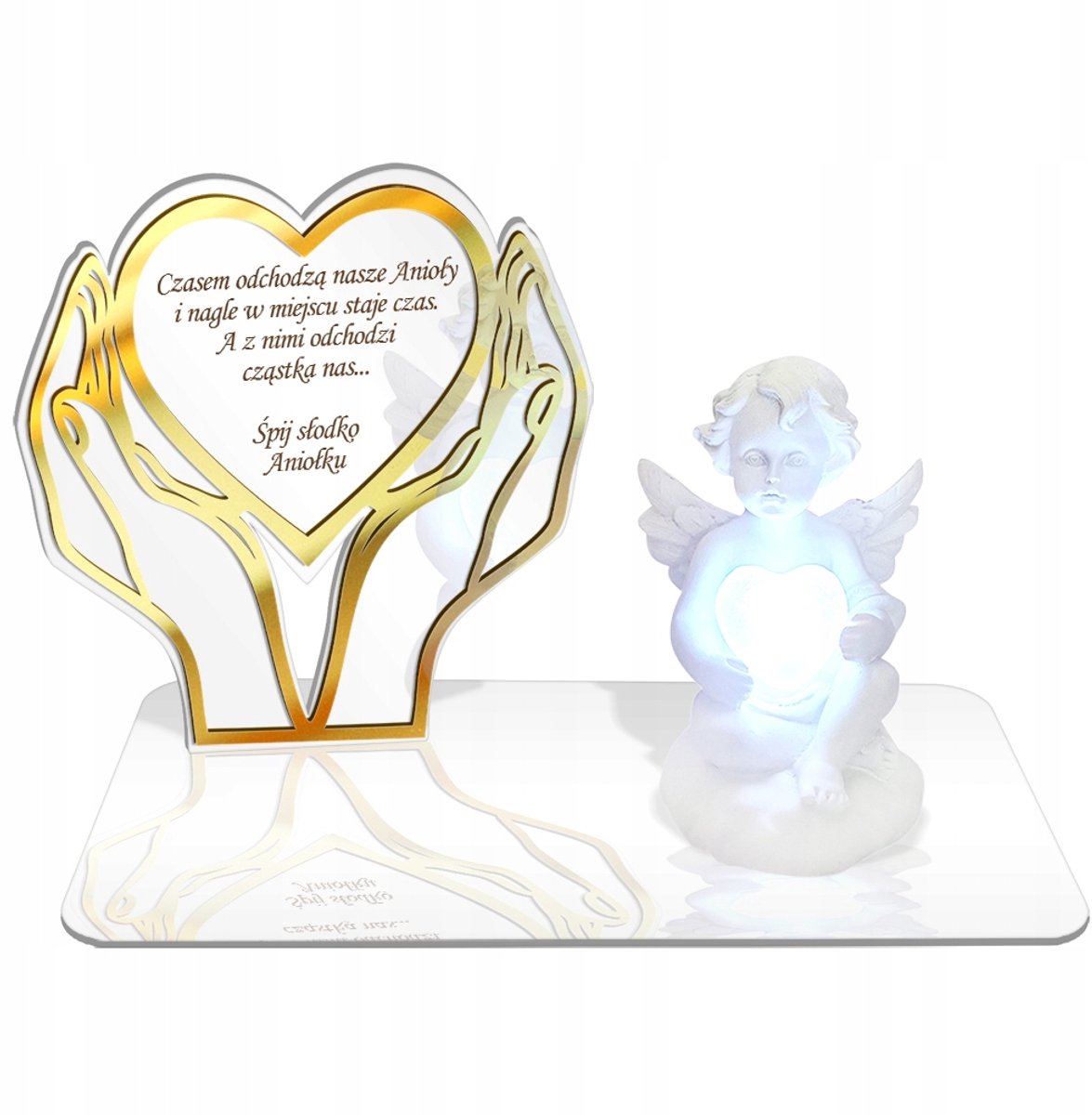 LED Graf Angeltje met Hart - Kleurwisselend - Wit