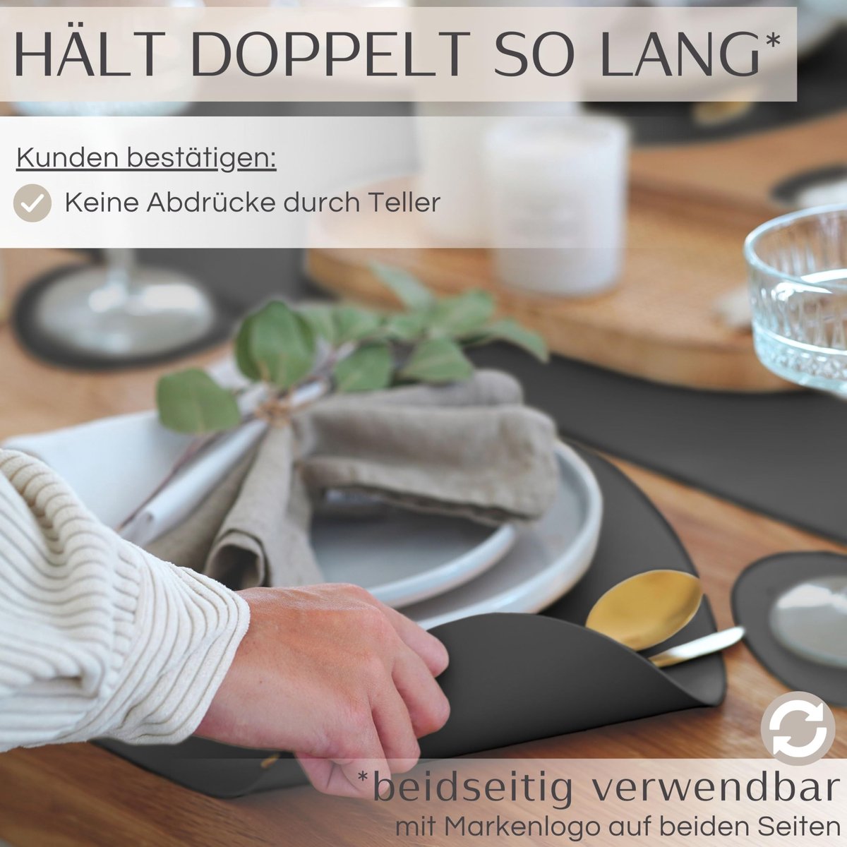 Placemats set van 6 - premium kunstleer - afwasbaar en waterdicht - elegant en stijlvol - ShopVlot
