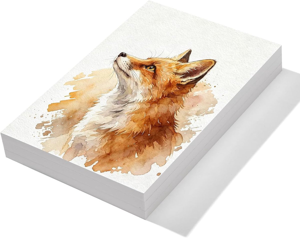 Aquarelpapier 300 g/m² met 50% katoen, middelkorrel, ideaal voor acryl, aquarel en gemengde technieken voor kunstenaars en studenten