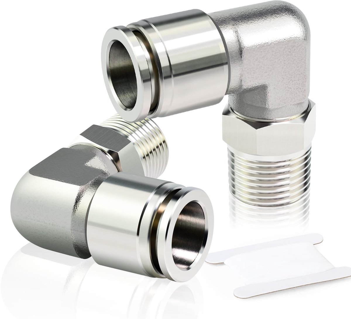 Pneumatische elleboog 6mm buis OD - roestvrij staal 304 - Push to Connect koppelingen - ideaal voor luchtcompressoren - ShopVlot