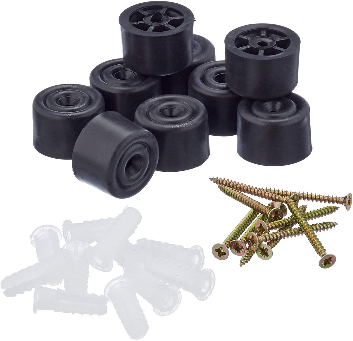 Deurstoppers schroefbaar - zwart - doos met 10 stuks - perfect voor stevige bevestiging - ShopVlot