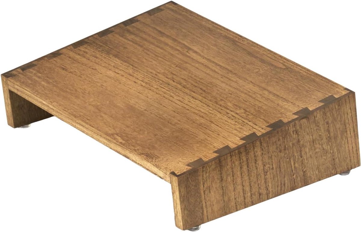 Houten Voetensteun - Bureau Verhoger - Houding Verbeteren - In hoogte verstelbaar - 40 x 30 cm - Donkerbruin