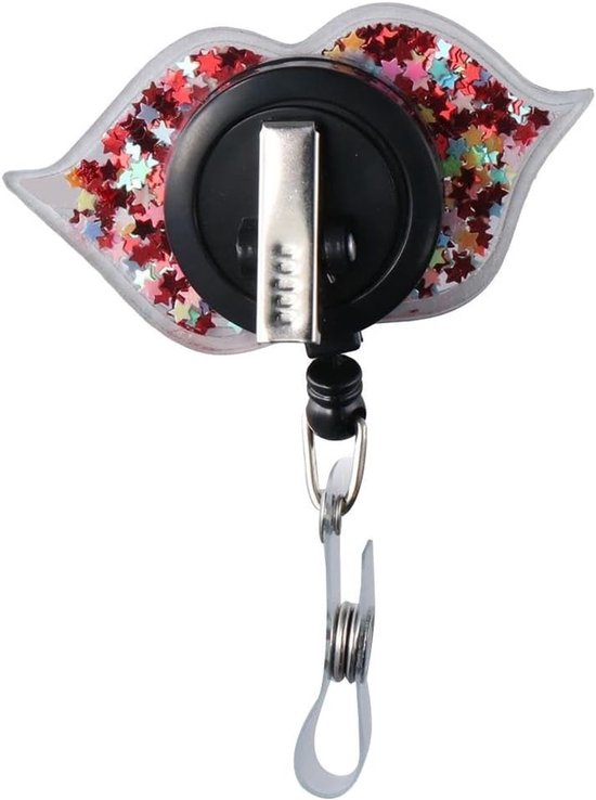 Schattige Lippen Retractable Badge Reel met Alligator Clip voor Kantoor en Artsen, Perfect voor Identificatie en Toegang — afbeelding 5