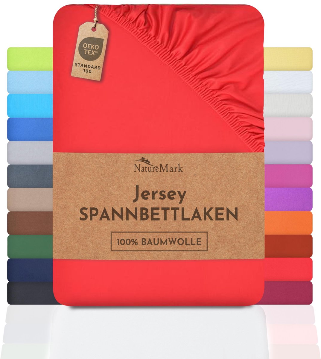 Hoeslaken 180x200 cm - 100% katoen - rood - perfect voor een comfortabele nachtrust - ShopVlot