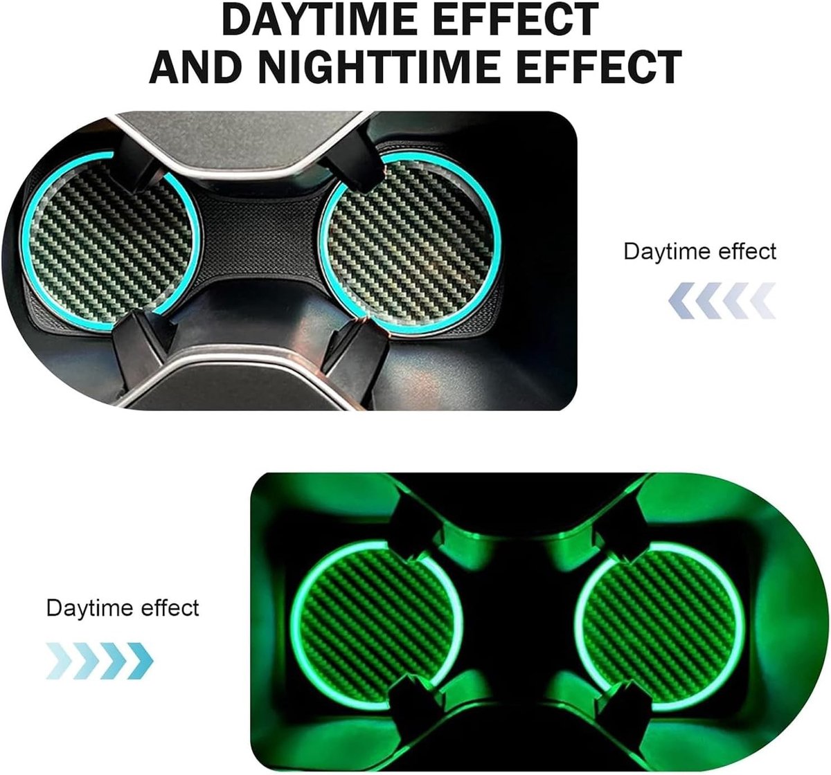 Creatieve Luminous Warmte Isolerende Auto Beker Mat, 7cm Diameter Carbon Fiber Coaster, Antislip Onderzetter voor Flessen en Bekers, Universeel Gebruik