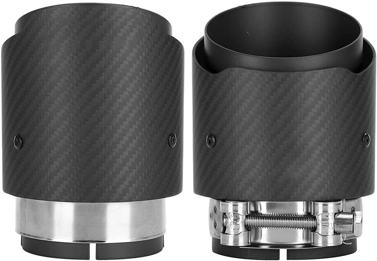 Carbon fiber uitlaatpijp, 80mm inlaat, 101mm uitlaat, geschikt voor CX5 en CX4, volledig mat zwart, hoogwaardig en lichtgewicht ontwerp