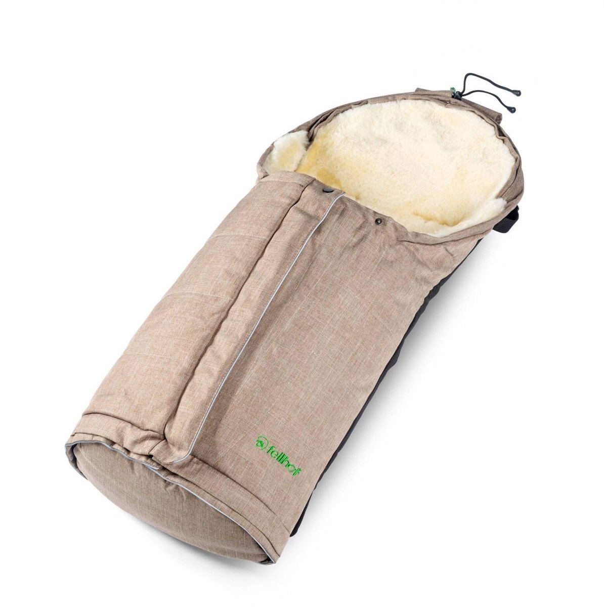 Fellhof 108708 lamsvacht voetenzak Sölden, in grootte verstelbaar, beige-melange - ShopVlot