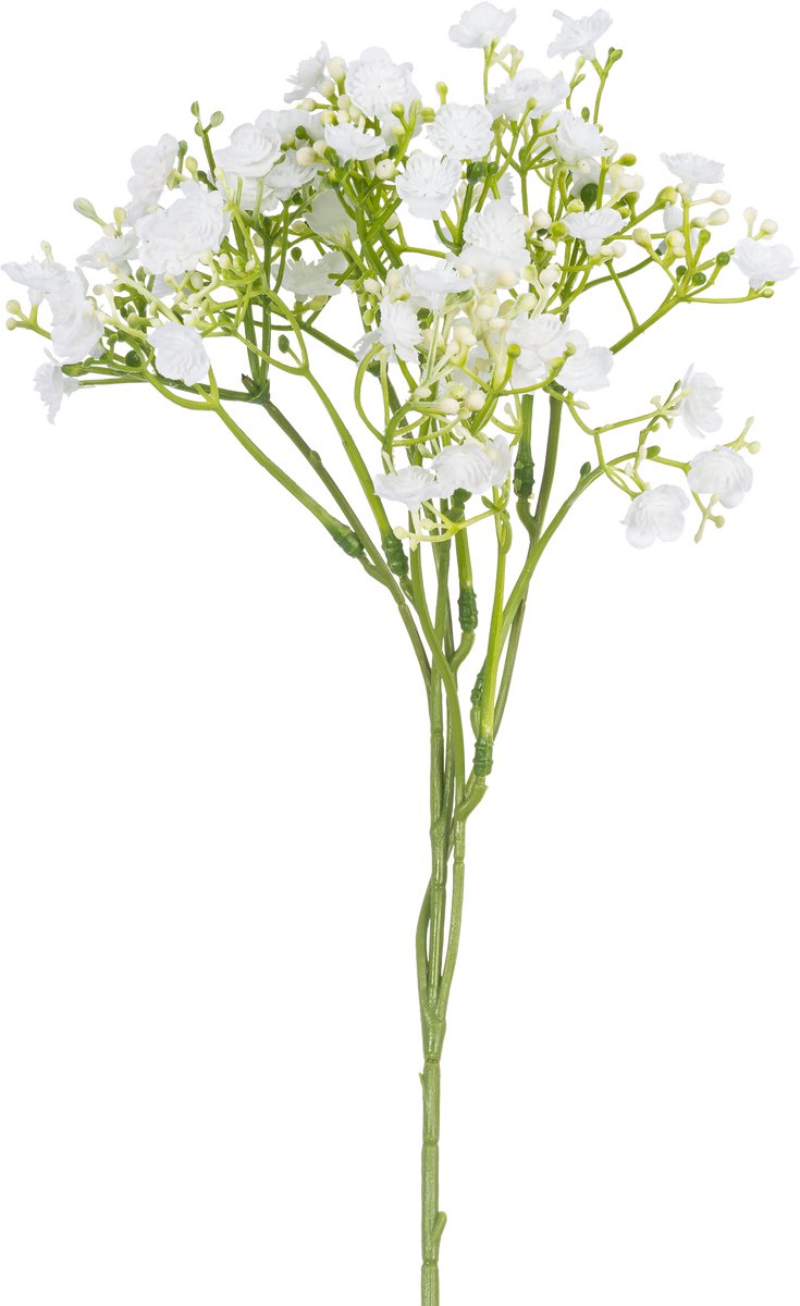 Easyplants | Kunsttak Gipskruid 46 cm wit | Zijde | Nepbloemen | wit | Onderhoudsvrij | Kant-en-klaar