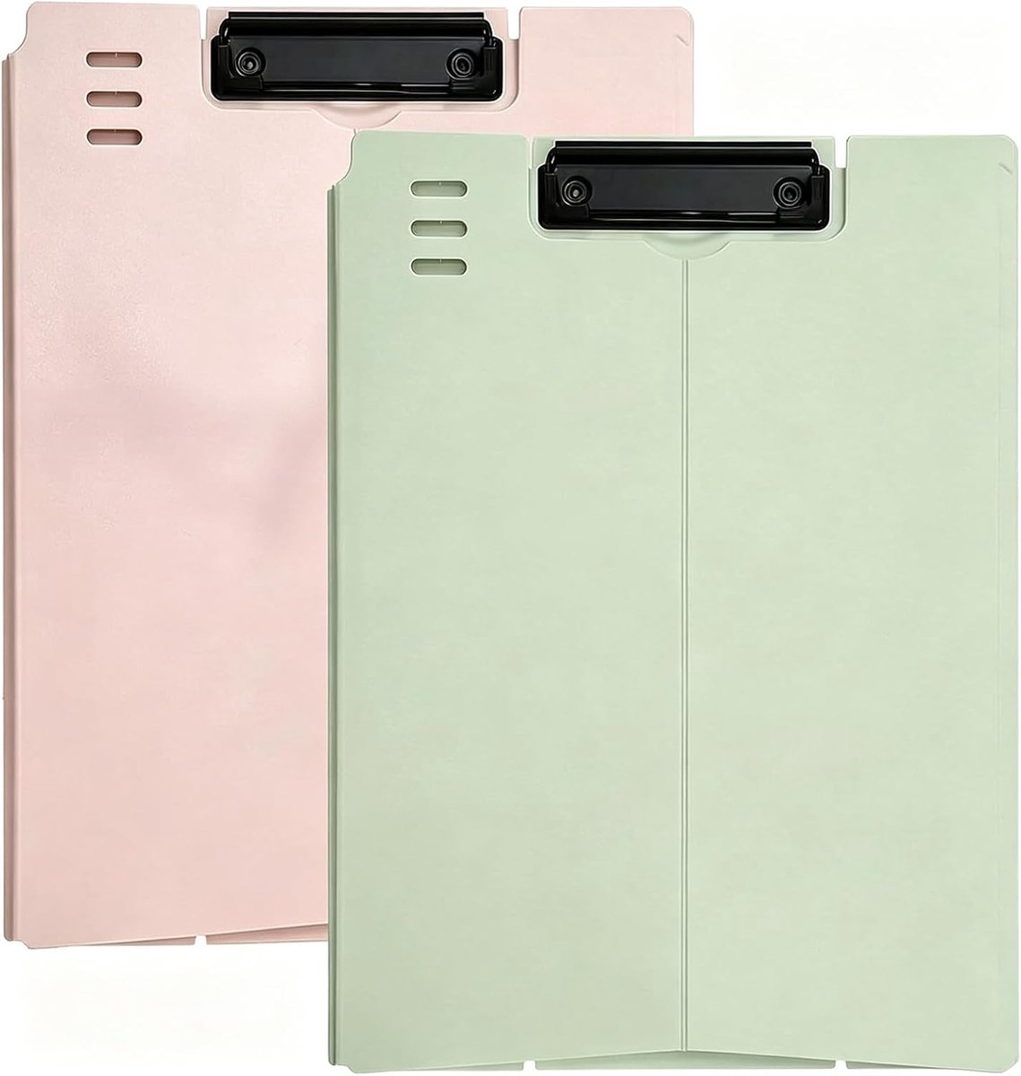 A4 Clipboard met Deksel, Waterdichte Clipboard Map met Penhouder voor Studenten en Docenten, Geschikt voor Horizontale en Verticale Plaatsing, Set van 2 in Roze en Groen
