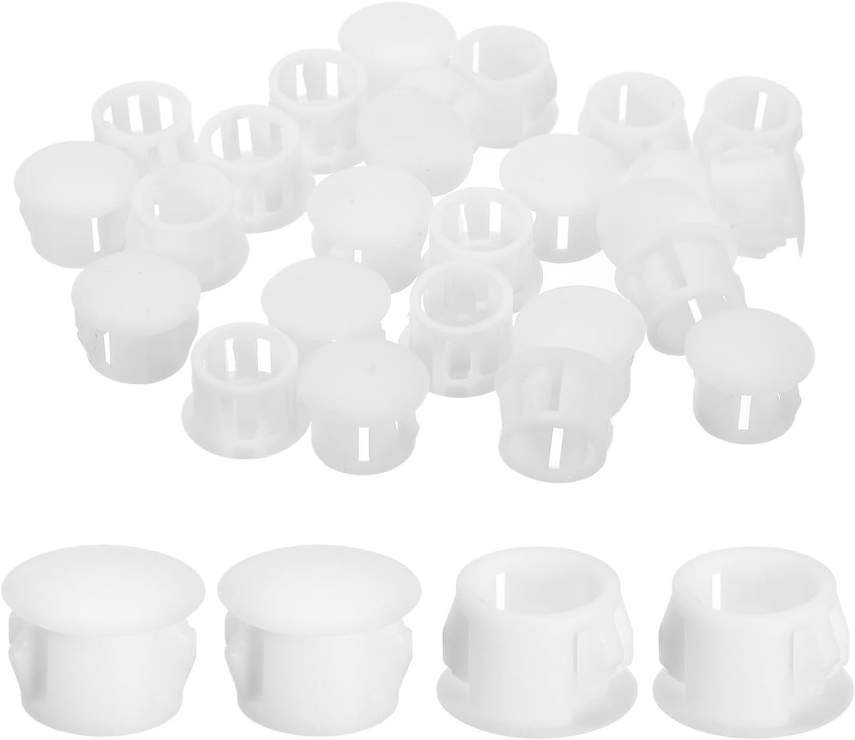 28 Stuks 12 mm Dekkapjes voor Boorgaten, Nylon, Wit - Perfect voor Afwerking en Bescherming
