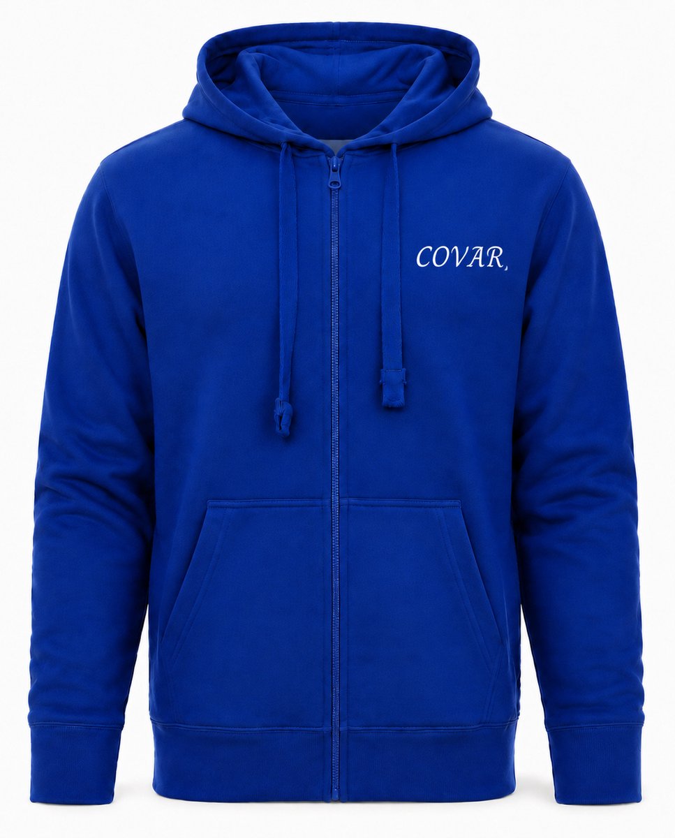 Vest Heren met Rits en COVAR Print - Blauw - Vest met Capuchon - Voor Wandelen, Reizen & Dagelijks Gebruik - 5XL