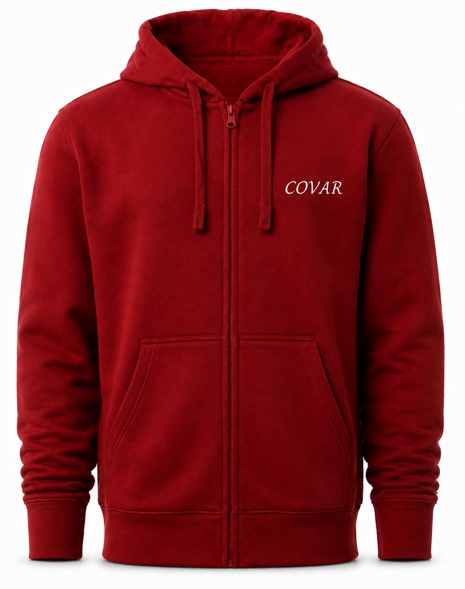 Vest Heren met Rits en COVAR Print - Rood - Vest met Capuchon - Voor Wandelen, Reizen & Dagelijks Gebruik - 5XL