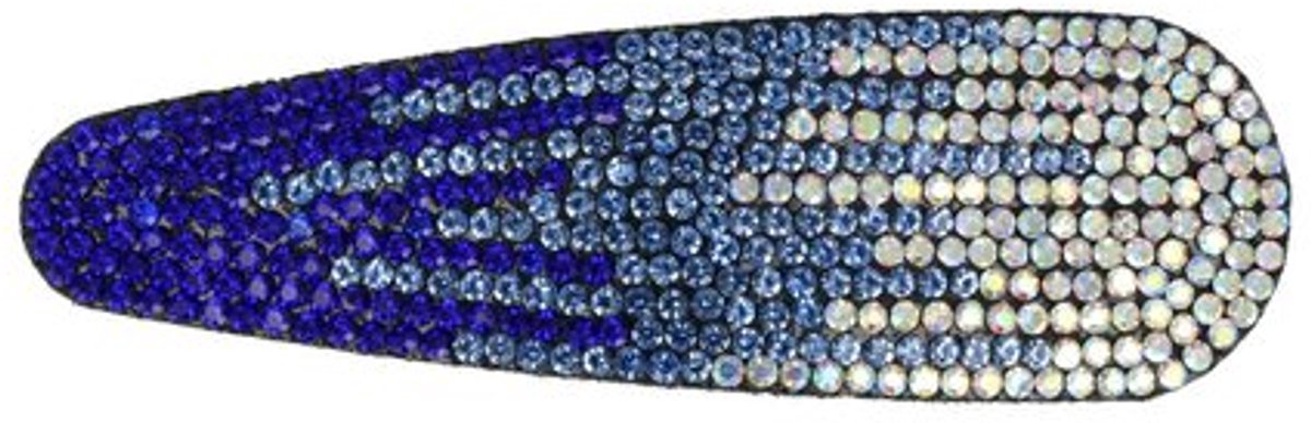 Haarsoires Haarspeld Klikklak 8cm - Glitter Steentjes - Blauw Zilver - Haarclip Speldjes - Makkelijk in Gebruik - Haaraccessoires voor Volwassenen & Kinderen - Hair Clip - Decoratieve Haaraccessoire