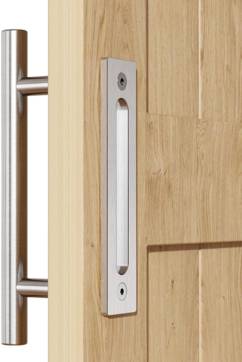 WOLFBIRD 24cm Sliding Barn Door Handle Double Sided No Need Grooving Door Handle Double Sided Stainless Steel Swing - ShopVlot