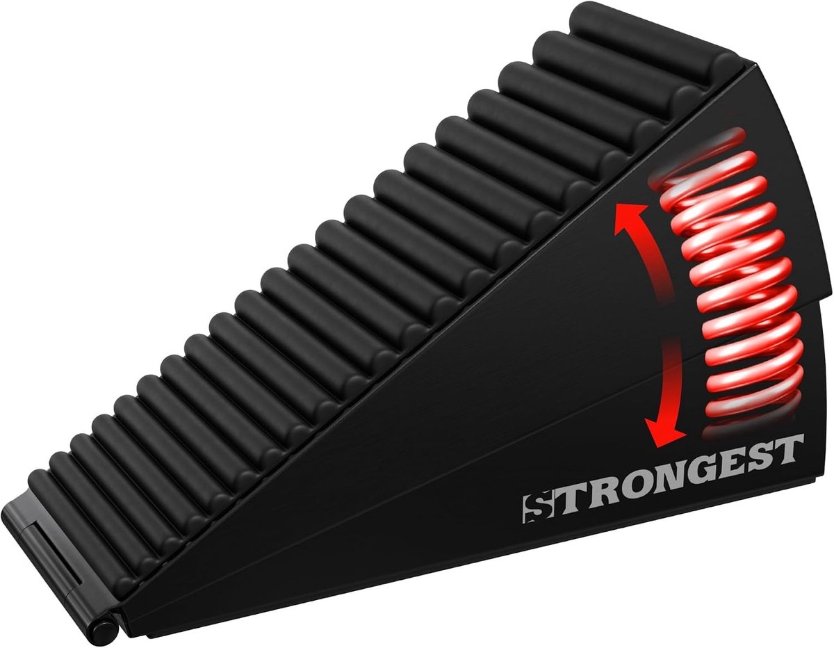 Heavy Duty Deurstop - Zwart - 76 mm - Roestvrij Staal met Antislip Grip - Voor Commerciële en Woonruimtes