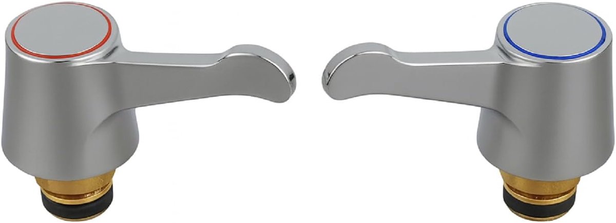 Clever Lever 3/4" Reviver Kit - Pair of Chrome Faucet Heads, Hot and Cold Indicators, Easy to Change for Sink or Bath - ShopVlot