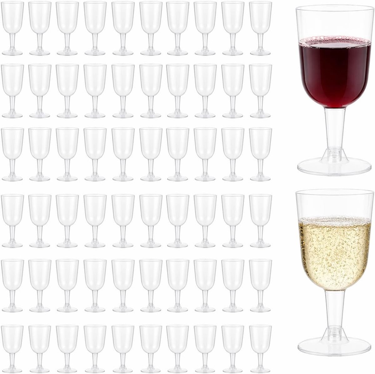 Plastic Champagneglazen Set van 96, 175 ml - Herbruikbare, Transparante Cocktailglazen voor Bruiloften, Feesten en Avonden