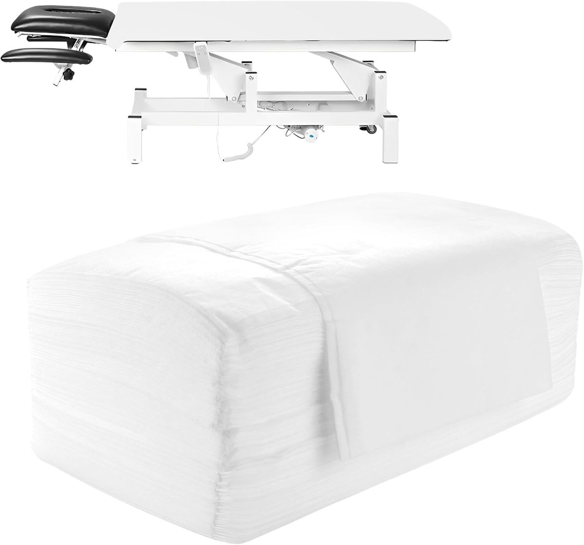 200 Stuks Wegwerp Bedlinnen voor Massagetafels, Ideaal voor Schoonheidssalons, Spa's en Ziekenhuizen, 80x180cm, Wit, Hygiënisch en Praktisch
