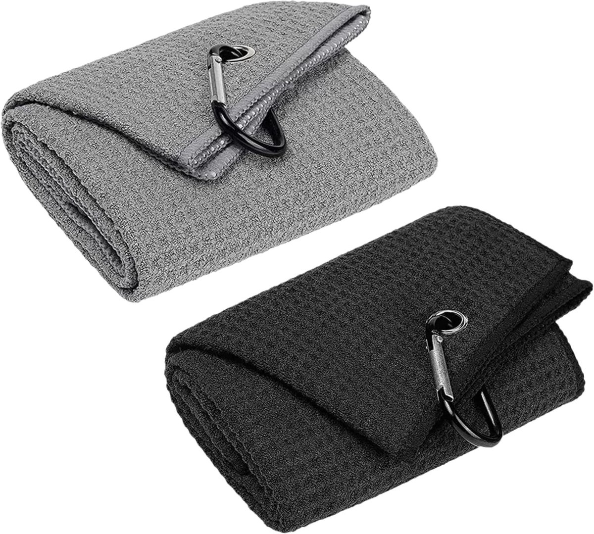 Set van 2 Microfiber Golfhanddoeken 40 x 60 cm met Haak - Ideaal voor Sport, Fitness en Yoga