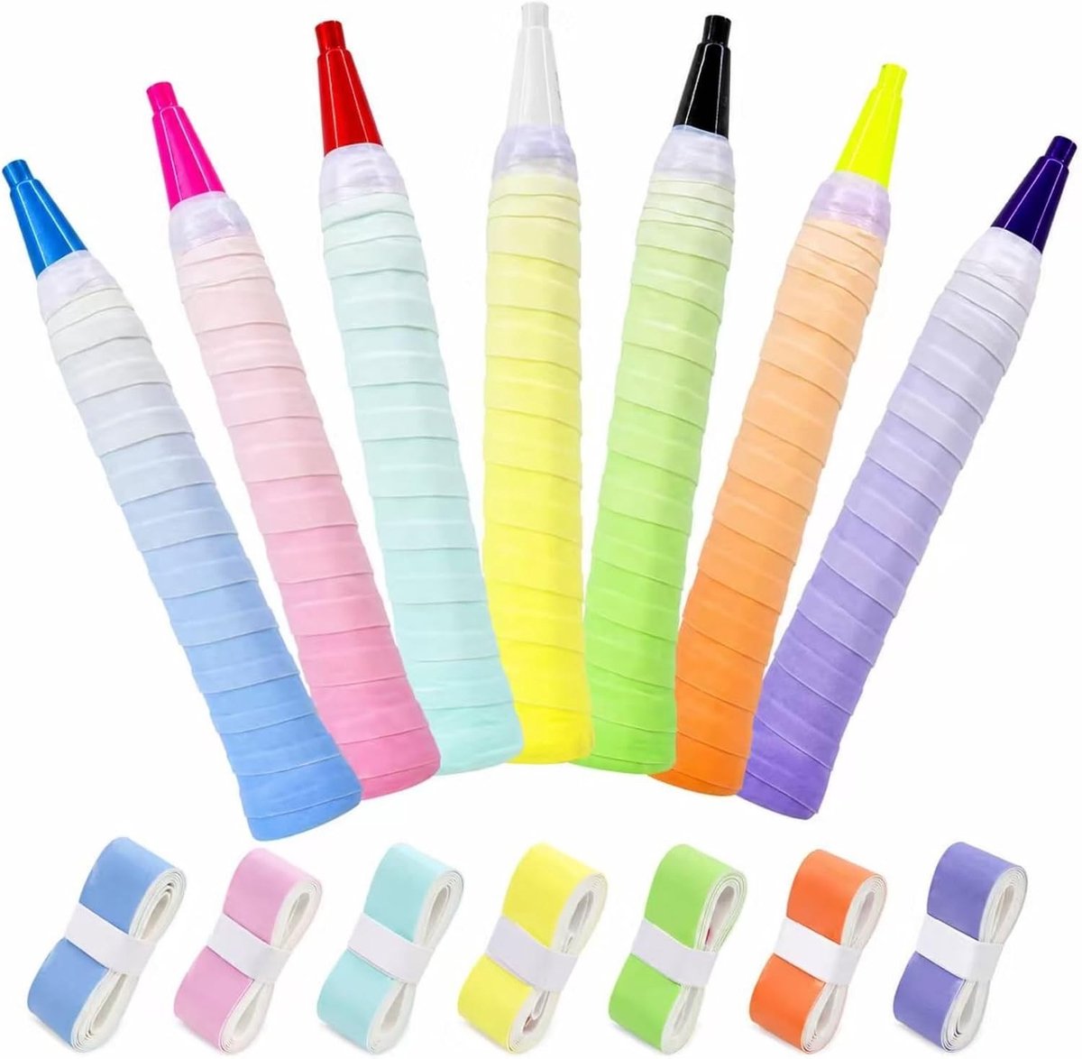 Gripband voor tennisrackets en badminton overgrip, 7 stuks, perfecte grip, antislip en duurzaam