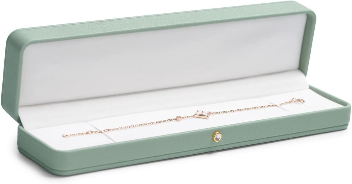 Sieradendoos lange kettingen en armbanden - lichtgroen - elegant design - perfect voor organisatie - ShopVlot