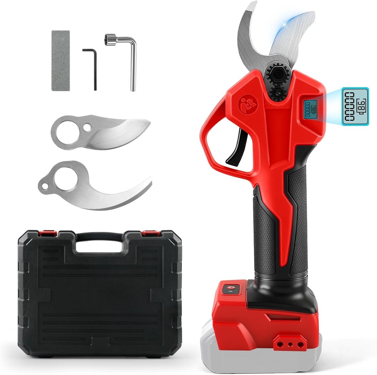 Professionele Accu Takkenzaag met LCD Scherm, Geschikt voor 30 mm Takken en Struiken, Ideaal voor Tuinonderhoud en Snoeien