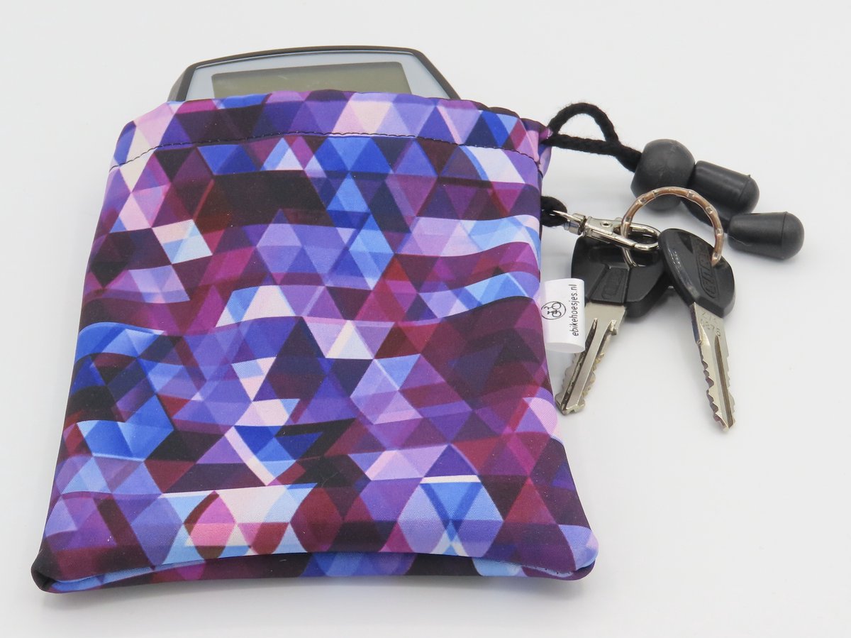 Ebike hoesje L display driehoekje op paars Bosch intuvia Smartphonegrip softshell DLX