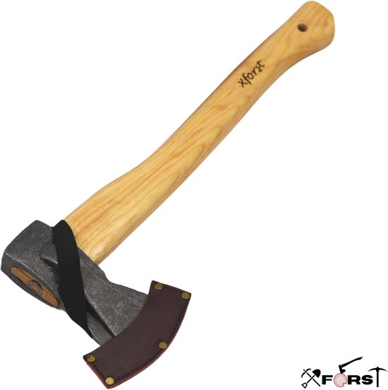 Handbijl Houtbewerking - Kampeerbijl Outdoor - Hout Kloven Tuin - Duurzaam Carbon Staal - 45 cm Lengte - Bruin — afbeelding 5