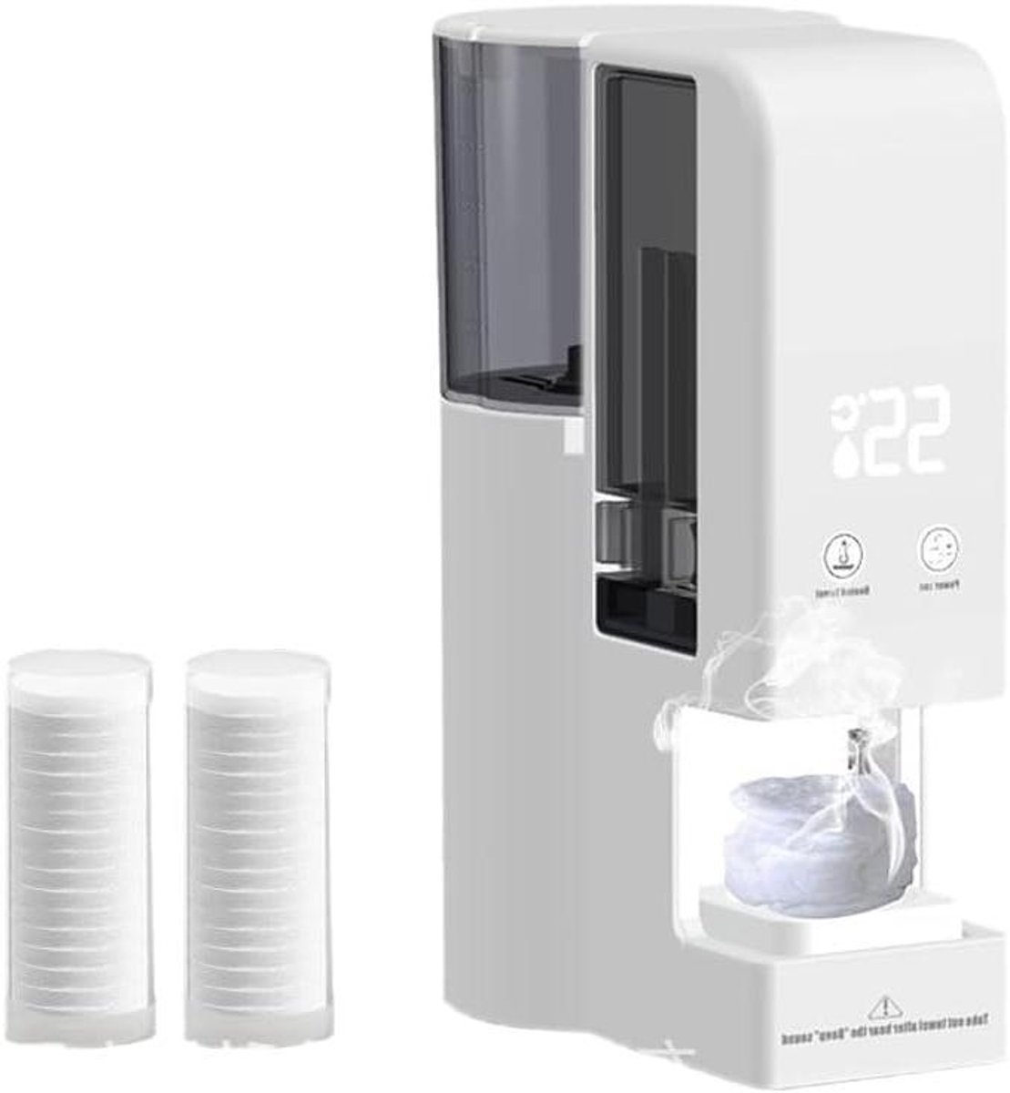 Wegwerp Handdoekverwarmer - Warme Handdoek Dispenser - Gezichtsverzorging Thuis - Snelle Verwarming 5 Sec - 500 ml Reservoir - Wit