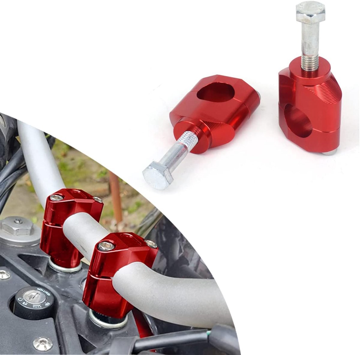 Motorfiets stuurbevestiging 1 1/8 inch - aluminium - lichtgewicht - perfect voor Honda modellen - ShopVlot