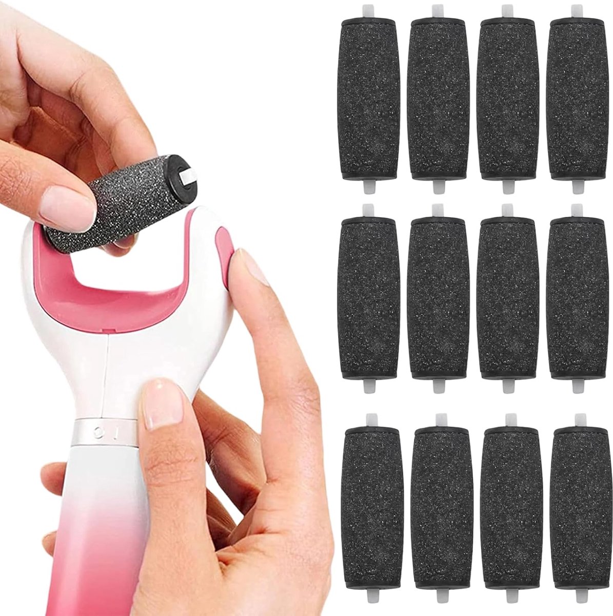 12 stuks voetvijl vervangende rollen compatibel met Scholl Velvet Smooth, extra grove vullingen voor elektrische harde - ShopVlot