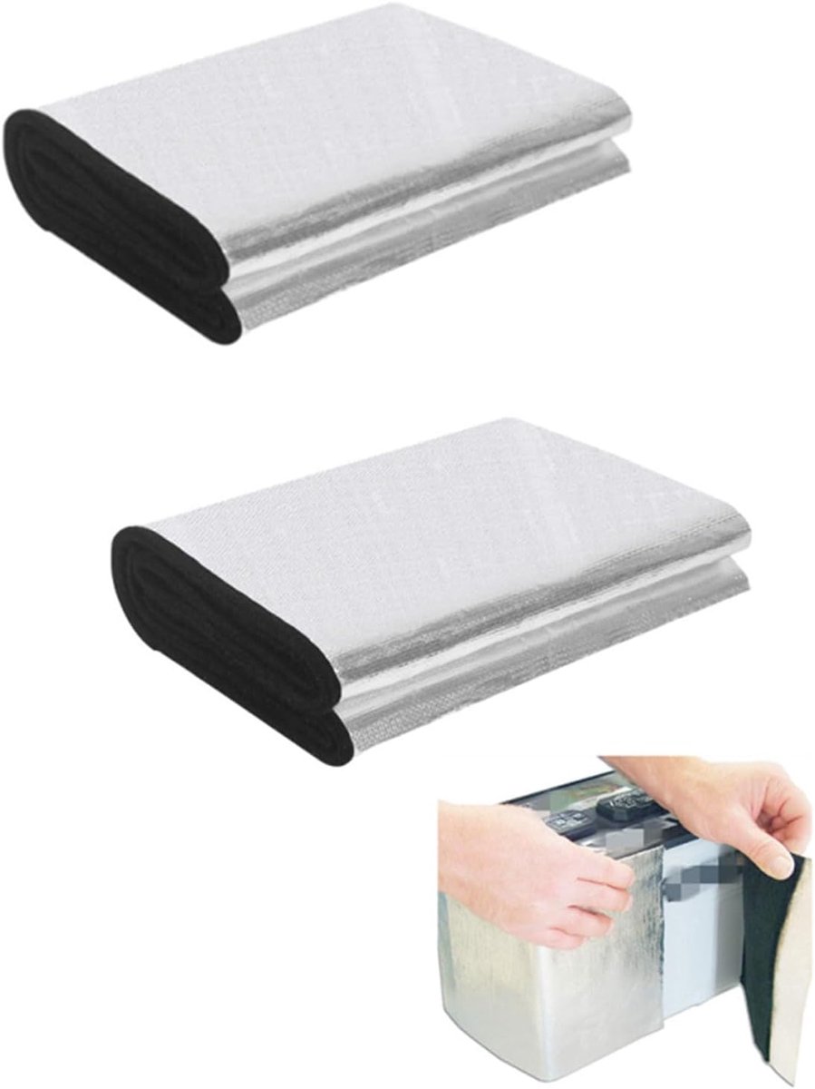 Accu isolatiedeken set 2-stuks - 18 cm x 1 m - vlamvertragend & koudebestendig - voor auto en camper - ShopVlot