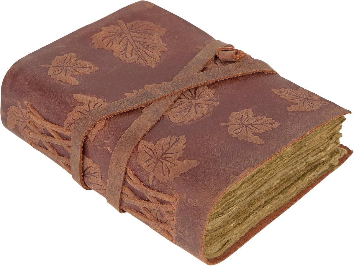 Vintage Red Leather Notebook with Steel Sheets Cotton Paper Notebook, 18 x 13 cm, Perfect as a Travel Journal or - ShopVlot