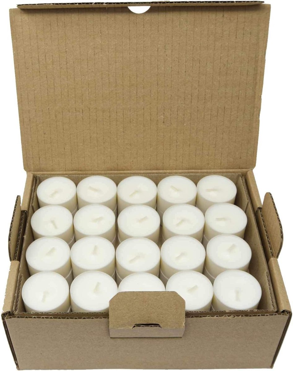 Theelichten - Ongeparfumeerd - 40 mm - Plantaardige Wax - Voor Industiële Compostering